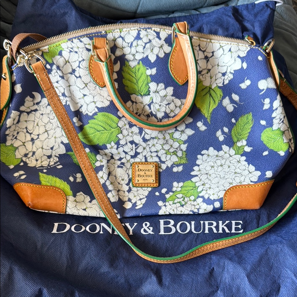 Dooney & Bourke Blue and Green Floral Satchel